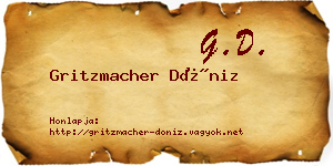 Gritzmacher Döniz névjegykártya